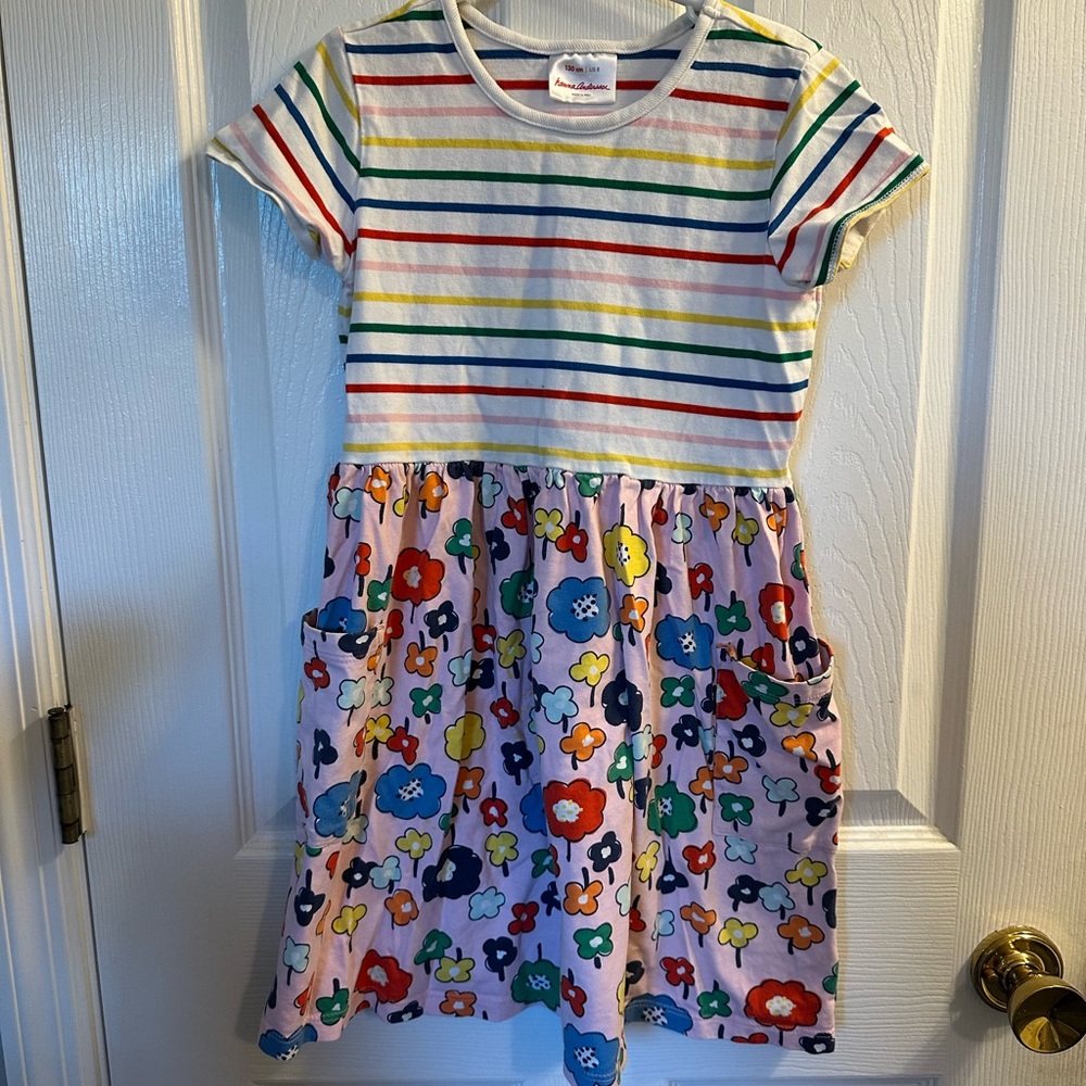 Hanna Andersson Colorful Striped and Floral Dress